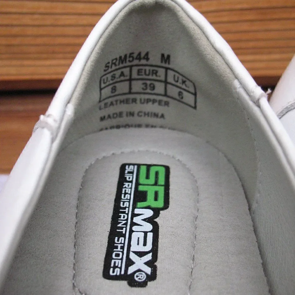 Womens White Slip Resistant Work Shoes Dress Flats